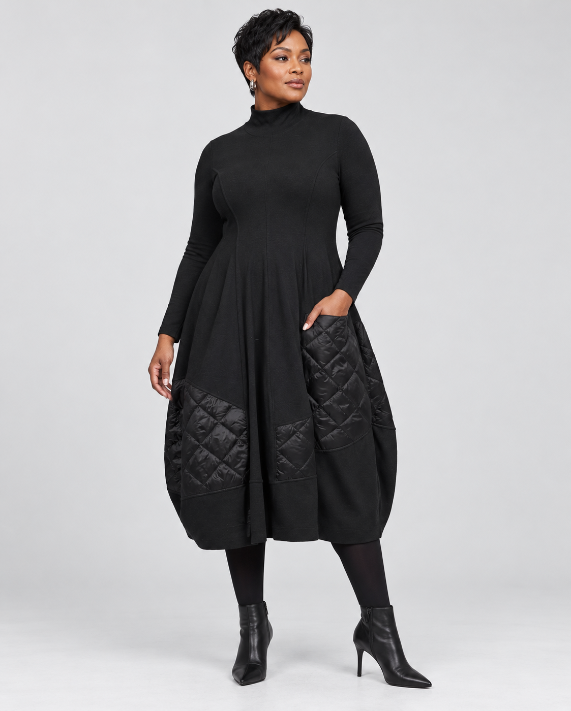 The Noir Elegance Cocoon Dress
