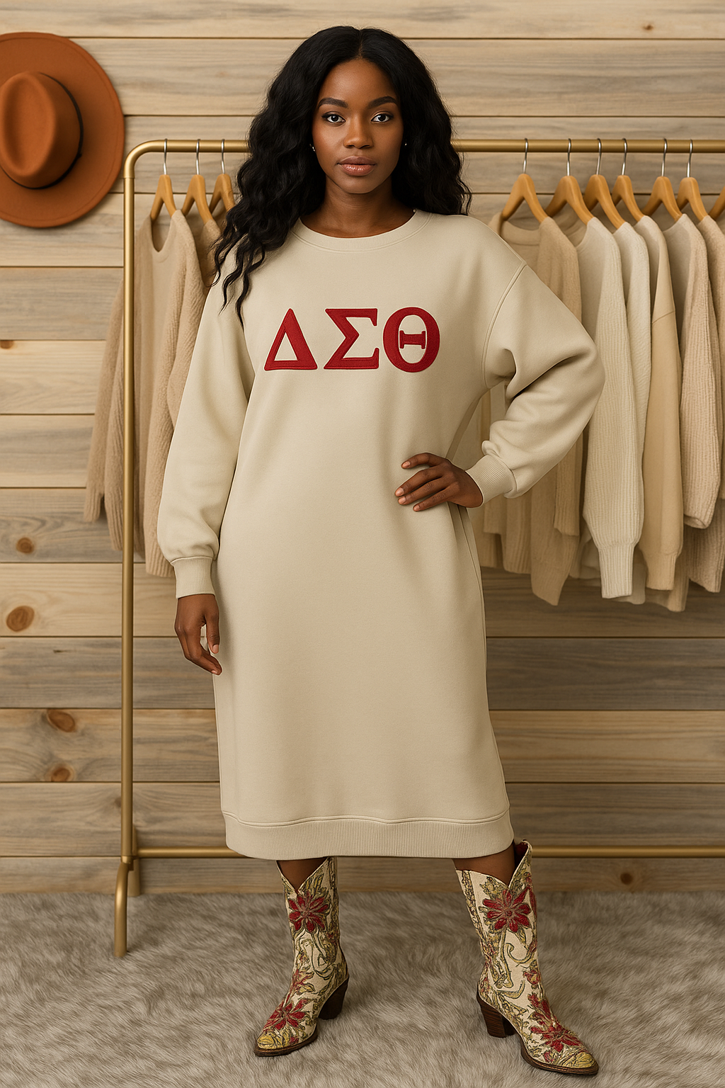 Crimson Legacy Sweatshirt Dress