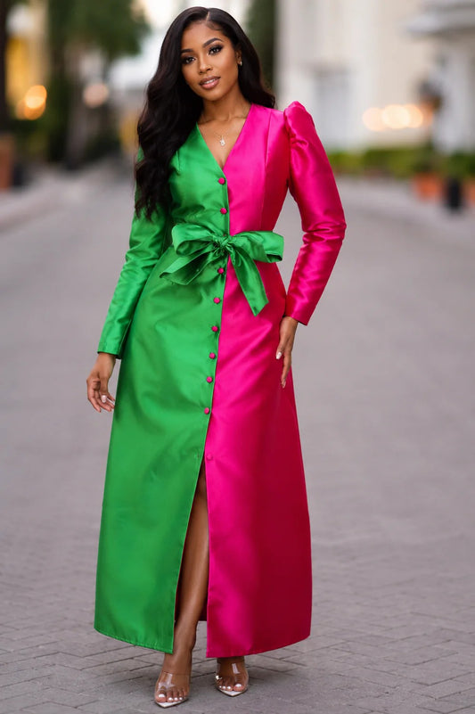 Emerald & Fuchsia Luxe Maxi Dress