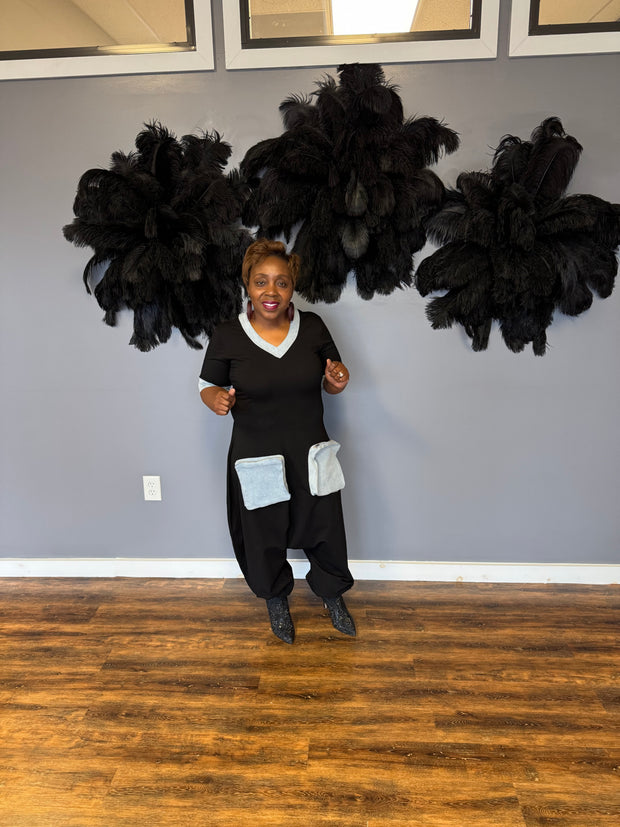 Chic Pocket Contrast Jumpsuit