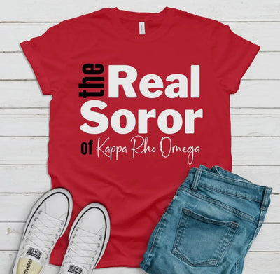 Deltas the Real Soror Tee. Crew Neck unisex shirt