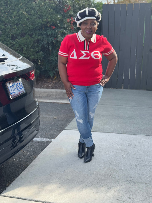 Soror Heritage Knit Polo Sweater (Pre-Order)