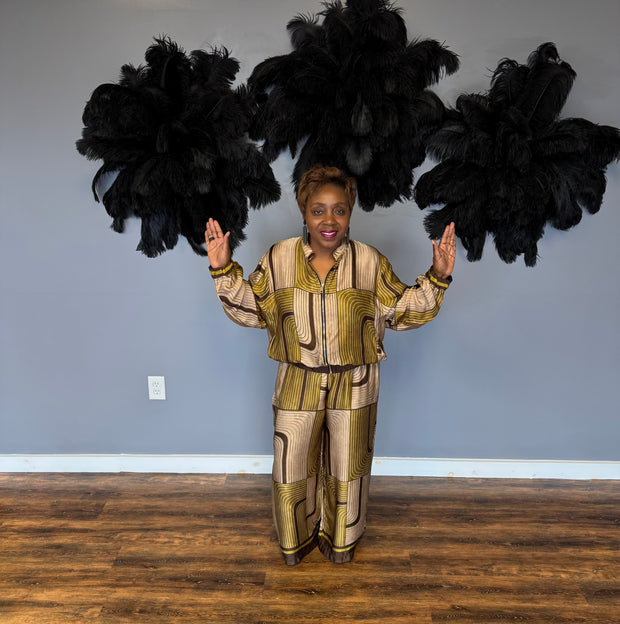 Golden Maze Satin Set