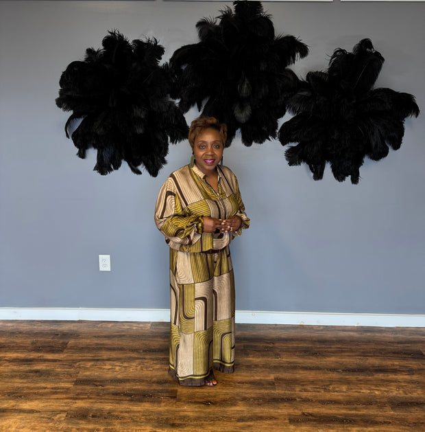 Golden Maze Satin Set