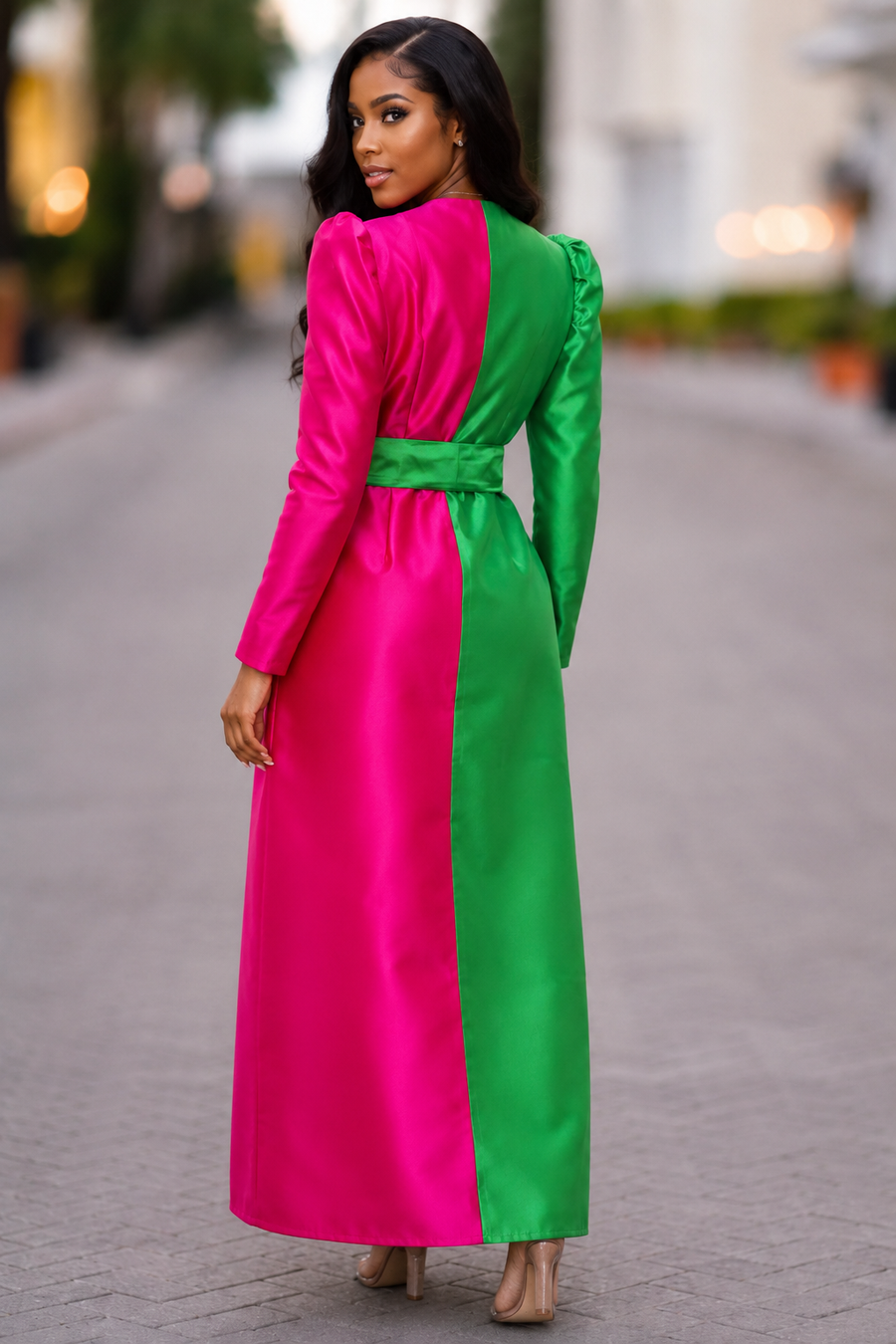 Emerald & Fuchsia Luxe Maxi Dress