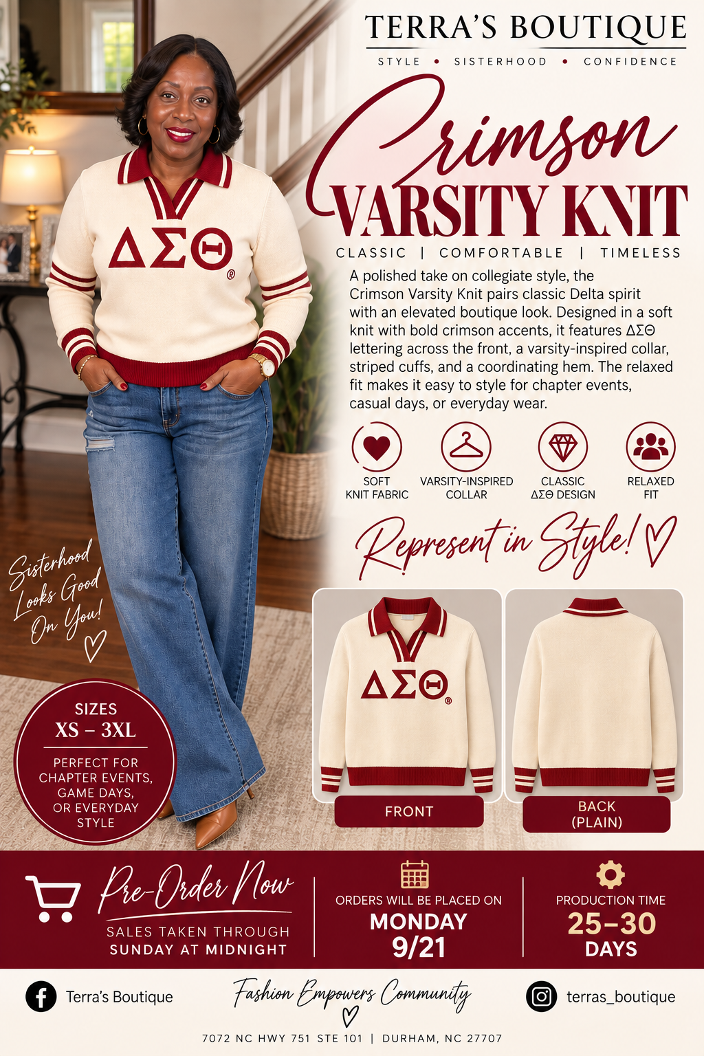 Crimson Varsity Knit (Pre-Order)