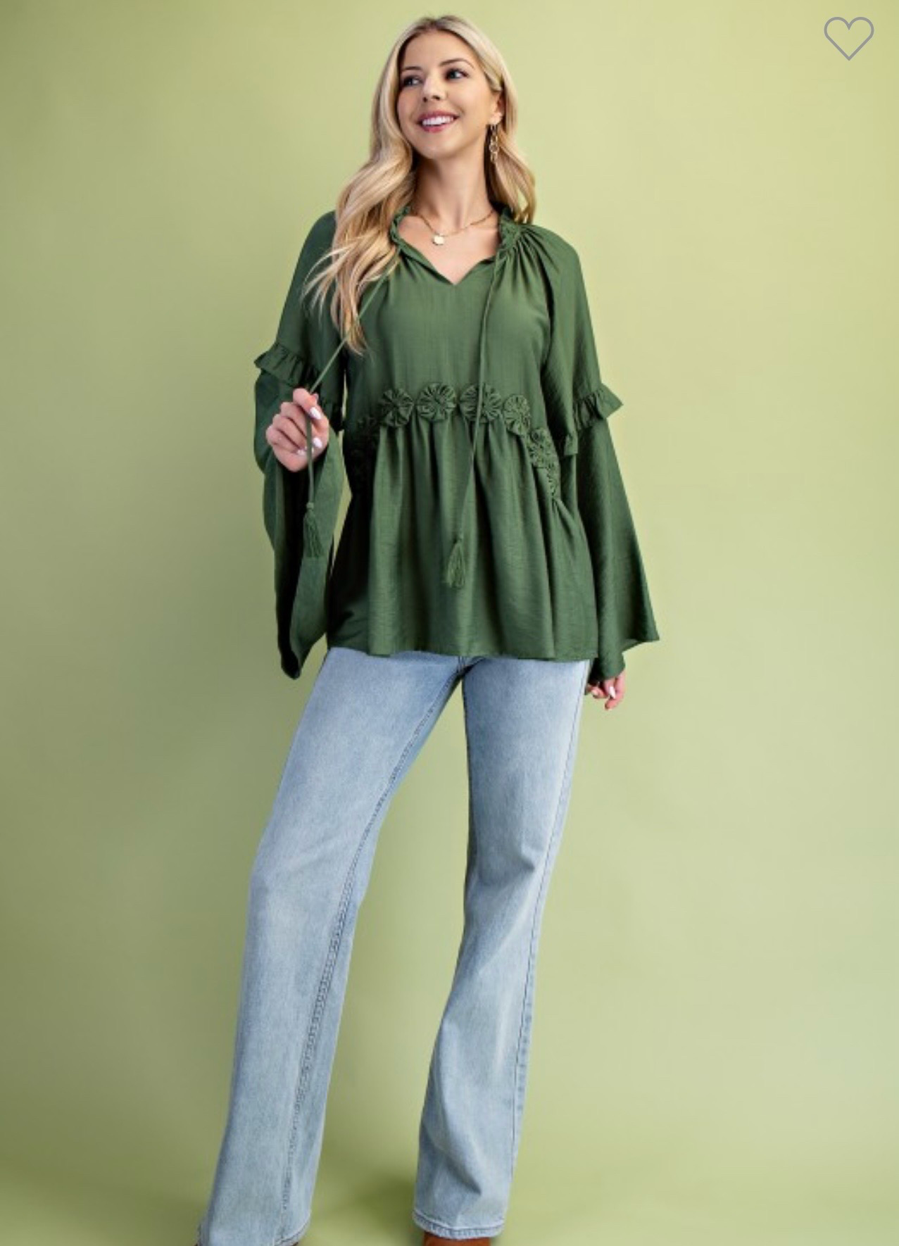 Evergreen Breeze Boho Top