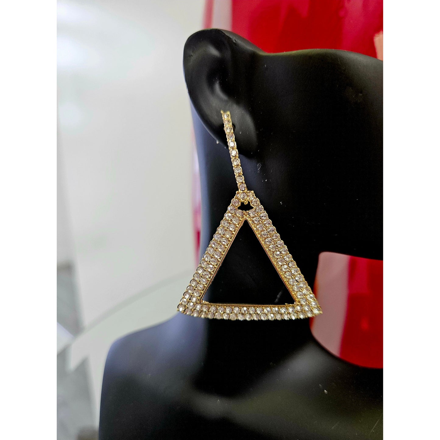 Gold Delta Triangle Earrings